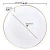Premium 10.25" White with Gold Rim Organic Round Disposable Plastic Dinner Plates (120 Plates) Image 2