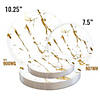 Premium 10.25" White with Gold Stroke Round Disposable Plastic Dinner Plates (120 Plates) Image 2