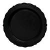 Premium 10" Black Vintage Rim Round Disposable Plastic Dinner Plates (120 Plates) Image 1