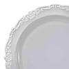 Premium 10" Clear Vintage Round Disposable Plastic Dinner Plates (120 Plates) Image 1