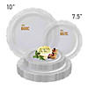 Premium 10" Clear Vintage Round Disposable Plastic Dinner Plates (120 Plates) Image 3