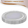 Premium 10" Clear Vintage Round Disposable Plastic Dinner Plates (120 Plates) Image 4