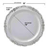 Premium 10" Clear with Silver Vintage Rim Round Disposable Plastic Dinner Plates (120 Plates) Image 2