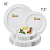 Premium 10" White Vintage Round Disposable Plastic Dinner Plates (120 plates) Image 3