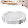 Premium 10" White Vintage Round Disposable Plastic Dinner Plates (120 plates) Image 4