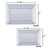 Premium 11&quot; x 16&quot; Clear Rectangular with Groove Rim Plastic Serving Trays (24 Trays) Image 3