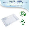 Premium 11&quot; x 16&quot; Clear Rectangular with Groove Rim Plastic Serving Trays (24 Trays) Image 4