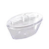 Premium 4 oz. Clear Oval Plastic Mini Cups with Lids and Spoons (288 Cups) Image 1