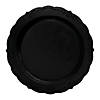 Premium 7.5" Black Vintage Rim Round Disposable Plastic Appetizer/Salad Plates (120 Plates) Image 1