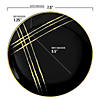 Premium 7.5" Black with Gold Brushstroke Round Disposable Plastic Appetizer/Salad Plates (120 Plates) Image 2