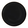 Premium 7.5" Black with Gold Rim Organic Round Disposable Plastic Appetizer/Salad Plates (120 Plates) Image 1