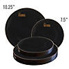 Premium 7.5" Black with Gold Rim Organic Round Disposable Plastic Appetizer/Salad Plates (120 Plates) Image 3