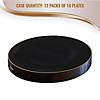 Premium 7.5" Black with Gold Rim Organic Round Disposable Plastic Appetizer/Salad Plates (120 Plates) Image 4