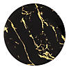 Premium 7.5" Black with Gold Stroke Round Disposable Plastic Appetizer/Salad Plates (120 Plates) Image 1