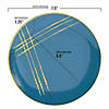 Premium 7.5" Blue with Gold Brushstroke Round Disposable Plastic Appetizer/Salad Plates (120 Plates) Image 2