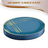 Premium 7.5" Blue with Gold Brushstroke Round Disposable Plastic Appetizer/Salad Plates (120 Plates) Image 4