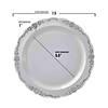 Premium 7.5" Clear with Silver Vintage Rim Round Disposable Plastic Appetizer/Salad Plates (120 Plates) Image 2