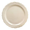 Premium 7.5" Ivory Vintage Round Disposable Plastic Appetizer/Salad Plates  (120 plates) Image 1
