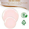 Premium 7.5" Pink with Gold Rim Organic Round Disposable Plastic Appetizer/Salad Plates (120 Plates) Image 4