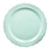 Premium 7.5" Turquoise Vintage Round Disposable Plastic Appetizer/Salad Plates  (120 plates) Image 1