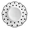 Premium 7.5" White with Black Dots Round Blossom Disposable Plastic Salad Plates (120 Plates) Image 1