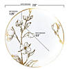 Premium 7.5" White with Gold Antique Floral Round Disposable Plastic Appetizer/Salad Plates (120 Plates) Image 1