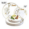 Premium 7.5" White with Gold Antique Floral Round Disposable Plastic Appetizer/Salad Plates (120 Plates) Image 3