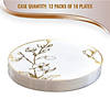 Premium 7.5" White with Gold Antique Floral Round Disposable Plastic Appetizer/Salad Plates (120 Plates) Image 4