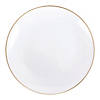 Premium 7.5" White with Gold Rim Organic Round Disposable Plastic Appetizer/Salad Plates (120 Plates) Image 1