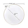 Premium 7.5" White with Gold Rim Organic Round Disposable Plastic Appetizer/Salad Plates (120 Plates) Image 1