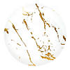 Premium 7.5" White with Gold Stroke Round Disposable Plastic Appetizer/Salad Plates (120 Plates) Image 1