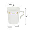 Premium 8 oz. White with Gold Edge Rim Round Plastic Coffee Mugs -120 Ct. Image 2