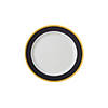 Premium Black & White Plastic Dessert Plates with Gold Trim - 25 Ct. Image 1