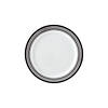 Premium Black & White Striped Plastic Dessert Plates &#8211; 25 Ct. Image 1