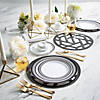 Premium Black & White Striped Plastic Dinner Plates &#8211; 25 Ct. Image 1