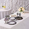 Premium Black & White Tableware Kit for 24 Guests Image 1