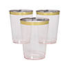 Premium Blush BPA-Free Plastic Cups with Gold Trim - 25 Ct. Image 1