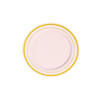 Premium Blush Plastic Dessert Plates with Gold Trim - 25 Ct. Image 1