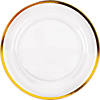 Premium Clear Plastic Dinner Plates with Gold Trim - 25 Ct. Image 1