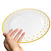 Premium Gold Dot Clear Plastic Dinner Plates - 25 Ct. Image 2