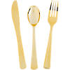 Premium Metallic Gold Plastic Cutlery Sets - 24 Ct. Image 1
