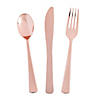 Premium Metallic Rose Gold Plastic Cutlery Sets - 24 Ct. Image 1