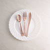 Premium Metallic Rose Gold Plastic Cutlery Sets - 24 Ct. Image 1