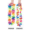 Premium Neon Rainbow Large Petal Polyester Flower Leis - 12 Pc. Image 2