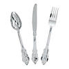 Premium Ornate Silver Plastic Cutlery Sets - 24 Ct. Image 1