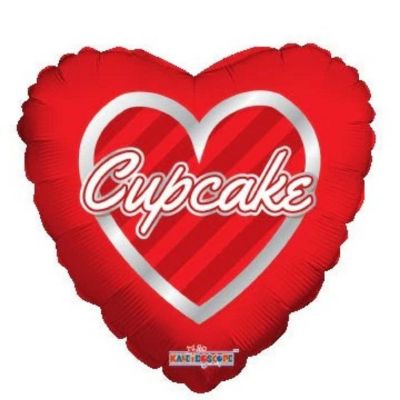 Premium Party Distribution - 9" - Red - Heart Cupcake Balloon Image 1