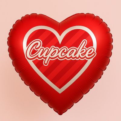 Premium Party Distribution - 9" - Red - Heart Cupcake Balloon Image 1