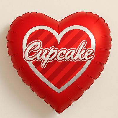 Premium Party Distribution - 9" - Red - Heart Cupcake Balloon Image 2