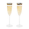 Premium Plastic Gold Trim Champagne Flutes - 12 Ct. Image 1