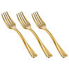 Premium Shiny Metallic Gold Mini Plastic Disposable Tasting Forks (600 Forks) Image 1
